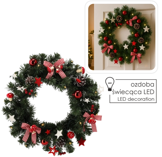 Aspecto festivo rojo-blanco