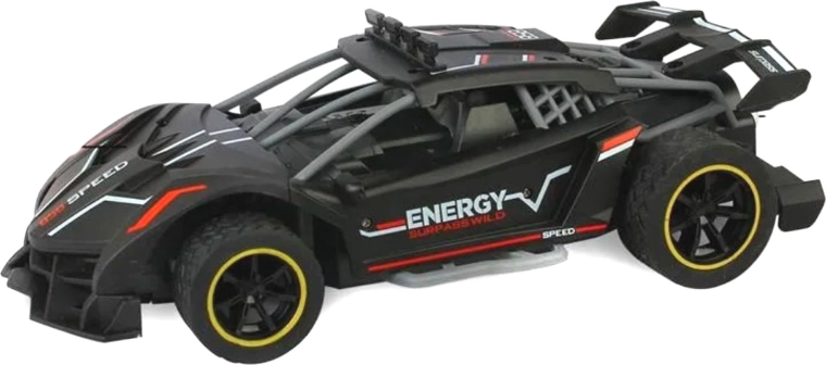 Coche deportivo de carreras negro por control remoto con efecto de humo - 1 pieza