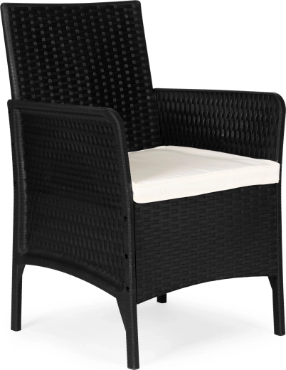 Sillón de jardín con cojín, negro, MULTIGARDEN