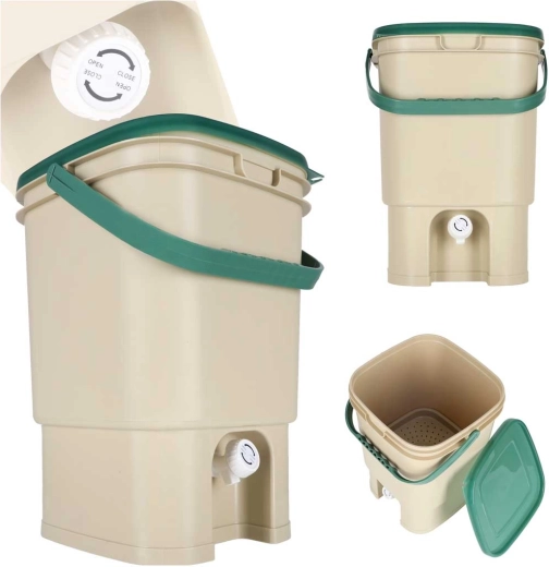 Compostador de cocina doméstico 15 l con grifo
