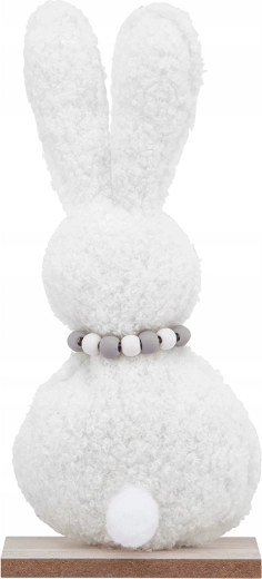 Figura decorativa de conejo blanca 19 cm