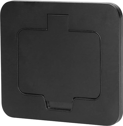 Toma de suelo empotrable Solight IP55, negro mate, tapa rectangular