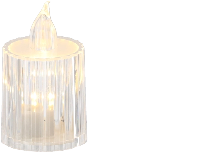 Luz blanca cálida y llama fija