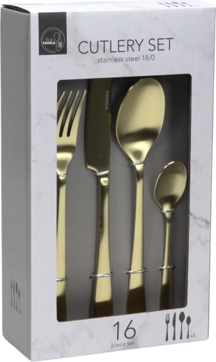 Set de cubiertos 16 piezas – dorado