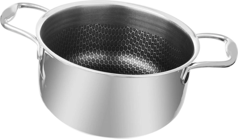 Olla de acero inoxidable COOKCELL 24 cm, 4,8 l con revestimiento antiadherente