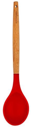 Cucharón para servir Kitchisimo, rojo, silicona y madera