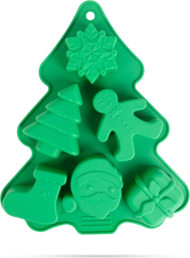 Molde navideño de silicona para hornear, 22 × 18,5 × 2,5 cm