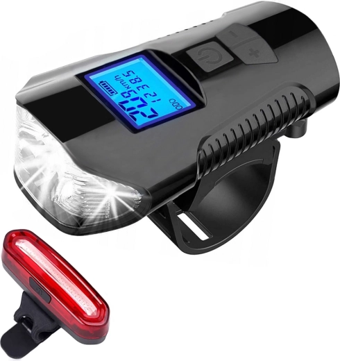 Maltrack set de luces para ciclismo exonum 3000 4 en 1 delantera + trasera