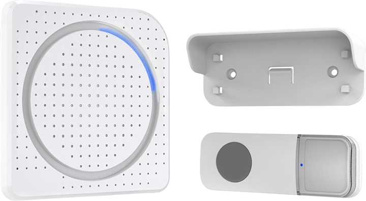 Timbre inalámbrico Solight para enchufe con alcance de 200 m, blanco, código de aprendizaje