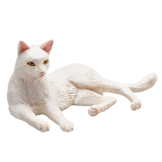 Mojo figura de gato blanco tumbado