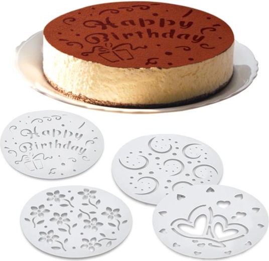 Plantillas para decorar tartas – set de 4 diseños, 20 cm