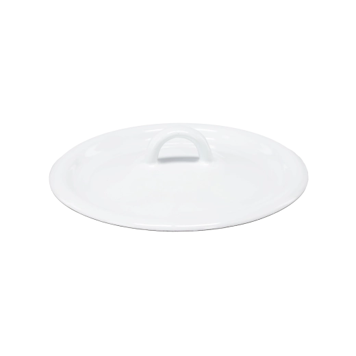 Tapa esmaltada blanca/crema 16 cm