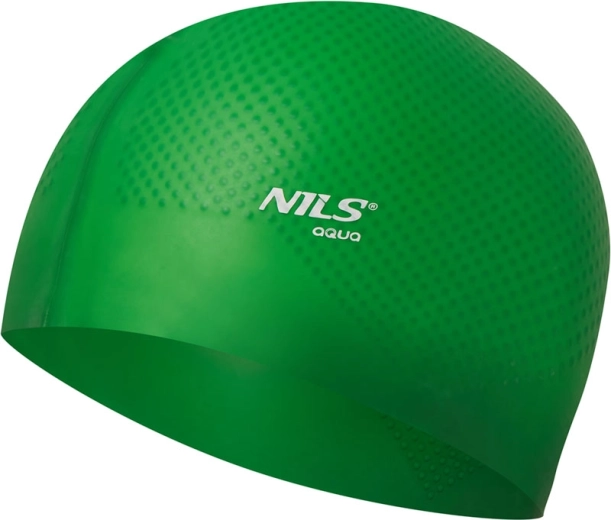 Gorro de natación de silicona NILS Aqua NQC Dots verde