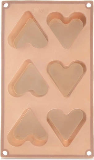 Molde de silicona para galletas corazón, beige 29 × 17,5 × 3,8 cm