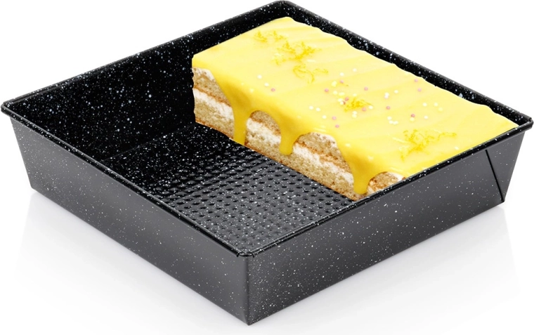 Molde cuadrado para hornear con revestimiento granitado 24 × 24 × 6 cm