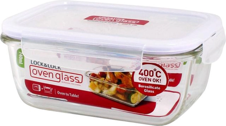 Fuente de horno de vidrio con tapa 740 ml de vidrio de borosilicato