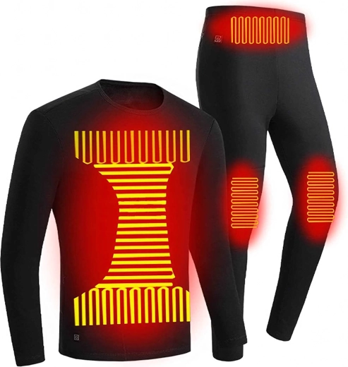 Conjunto de ropa térmica calefactable 4XL (camiseta y mallas) con calefacción USB