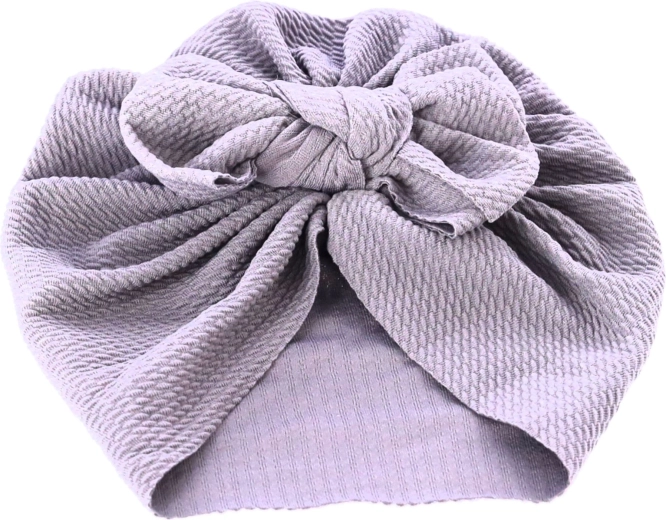 Turbante infantil con lazo – gorro gris para niña