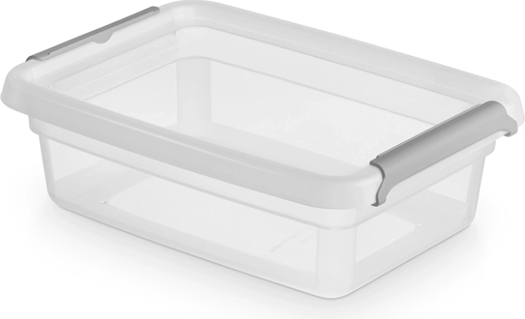 Basestore recipiente de plástico con tapa de clips 1 l
