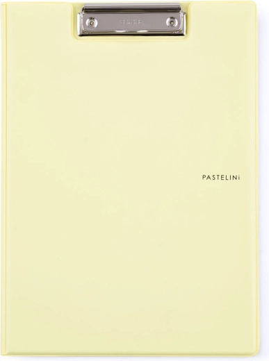 Carpeta con pinza A4 Pastelini amarilla, portapapeles de plástico