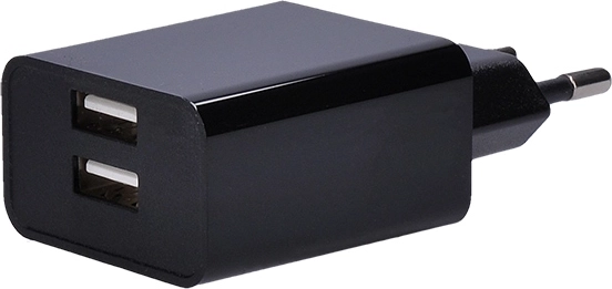 Adaptador de carga USB Solight con 2× USB, 3100 mA, negro