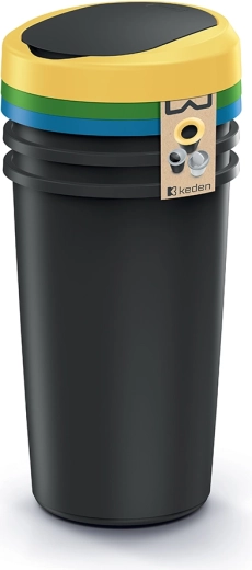 Juego de cubos de basura Compacta R con tapa basculante 3×25 l