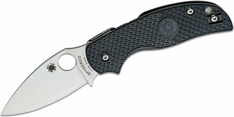 Navaja de bolsillo Spyderco Sage 5 Lightweight 7,6 cm, satinado, negro, FRN