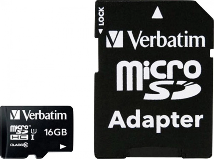 Tarjeta de memoria Verbatim 16GB microSDHC UHS-I con adaptador
