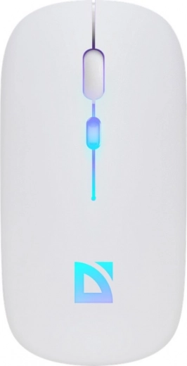 Ratón inalámbrico silencioso DEFENDER Touch, bluetooth + 2,4 GHz, RGB, blanco