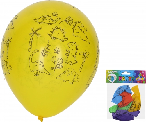 Globos inflables 30 cm – set de 5 uds, dinosaurios