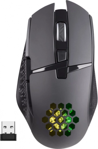 Ratón gaming inalámbrico Defender Glory RGB, negro