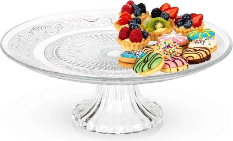 Bandeja de vidrio para tartas con pie 25 cm
