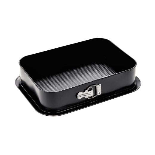 Molde rectangular para tarta con borde desmontable 34 × 24 cm, negro