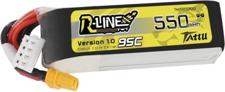 Batería LiPo Tattu R-Line 550 mAh 11,1 V 95C 3S con conector XT30