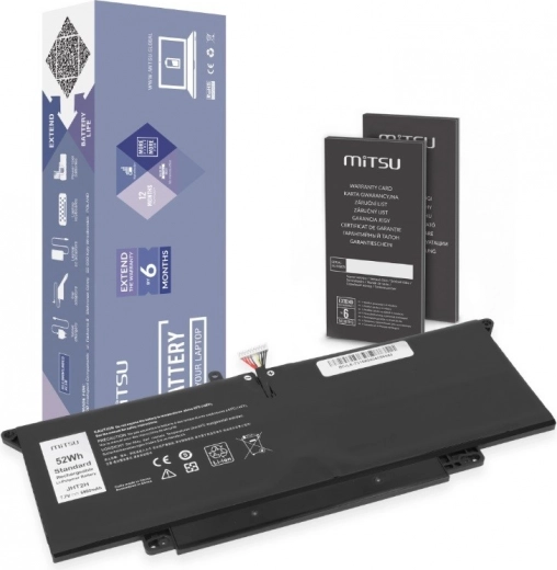 Batería MITSU para Dell Latitude 7410 2‑in‑1 / 7310 2‑in‑1 (JHT2H), 6800 mAh, 52 Wh