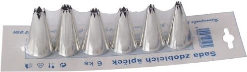 Juego de boquillas decorativas de metal estañado, 6 uds.