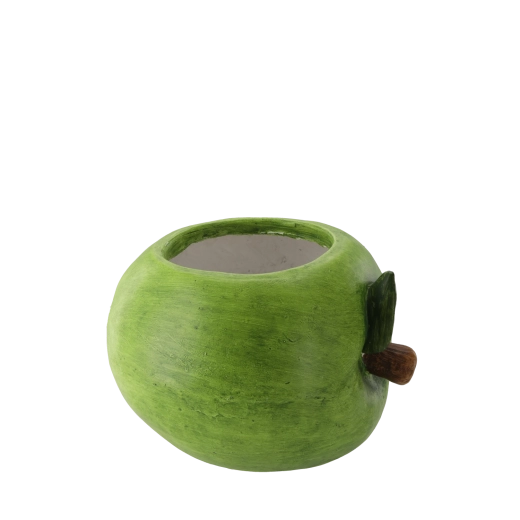Macetero de jardín con forma de manzana verde 28 × 25 × 20 cm