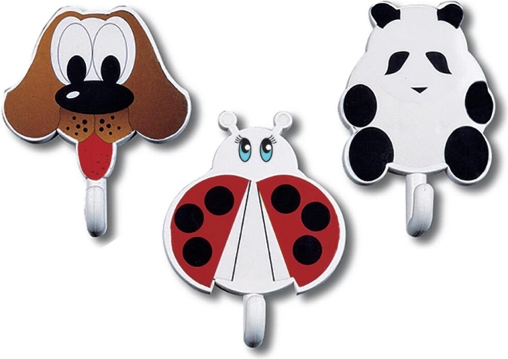 Ganchos infantiles autoadhesivos – mix de motivos de animales, 2 uds