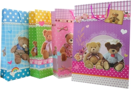 Bolsa de regalo de colores – extra grande con ositos