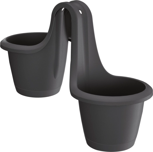 Maceta colgante Respana Twins 46,3 cm antracita