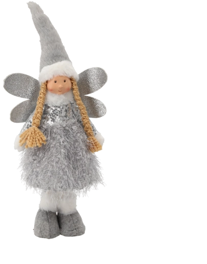 Ángel navideño 45 cm gris