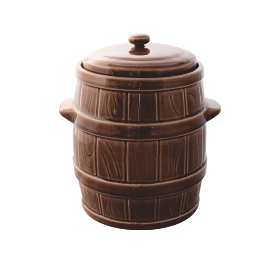 Recipiente cerámico hermético para fermentación de 5 l con borde de agua