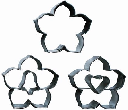 Juego de cortadores de acero inoxidable para galletas – lirio, 3 piezas