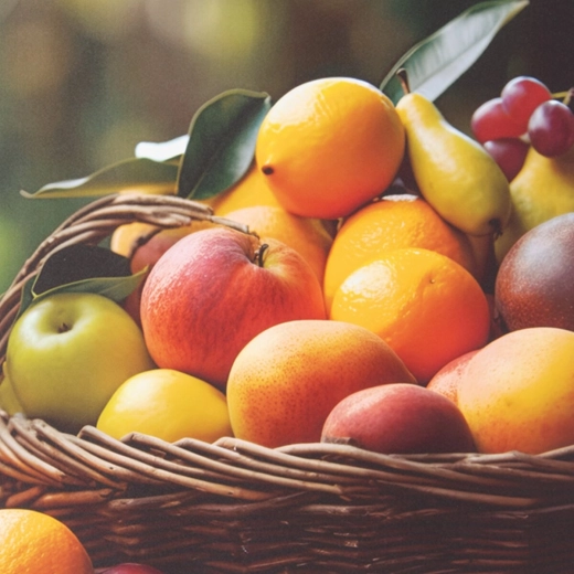 Decoración de frutas para un aspecto fresco en la mesa