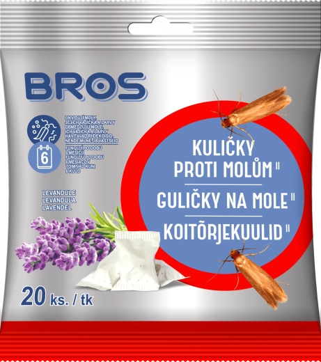Bolas Bros contra las polillas con lavanda 20 uds