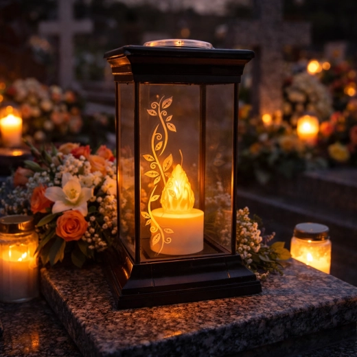 Linterna LED con vela 14 × 14 × 28 cm