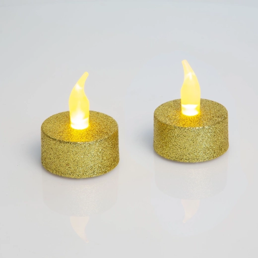 Vela de té LED plateada con pilas - 1 unidad