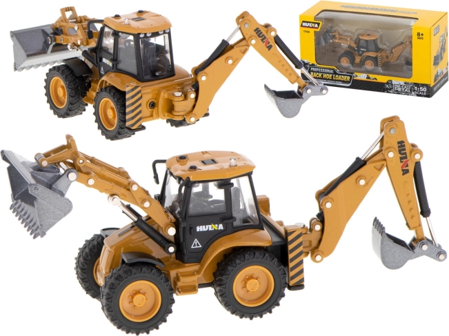 Modelo metálico de retroexcavadora con cucharas móviles 1:50 H-TOYS