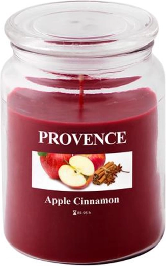 Vela aromática en vaso de vidrio manzana y canela PROVENCE 95 horas