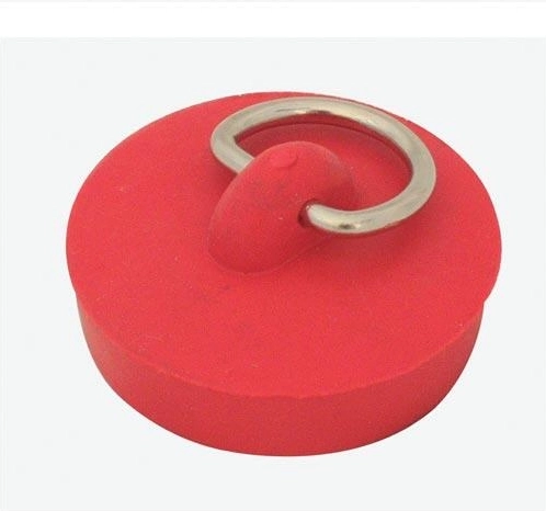 Tapón de goma de colores para lavabo de 39 mm con media anilla